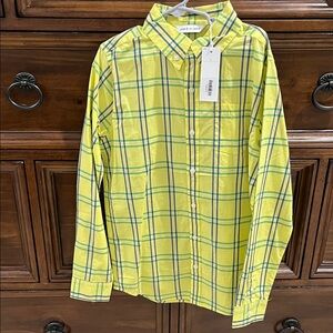 NWT! Janie and Jack Yellow Plaid Button-Down Shirt